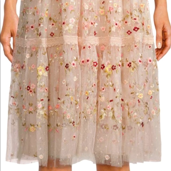 Needle & Thread Aramita Floral Lace Tulle Midi Dress (designer) size 4 US - Picture 4 of 16